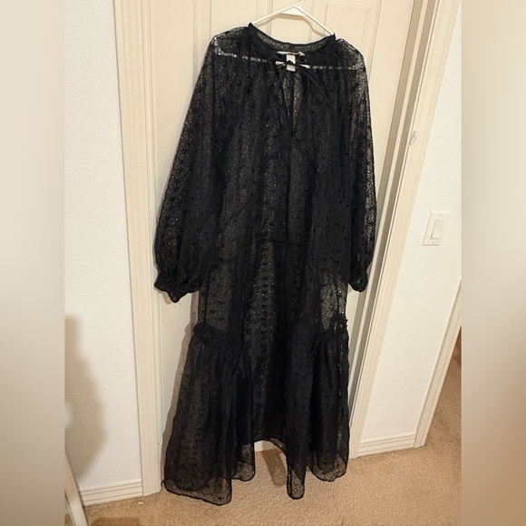 H&M Dresses & Skirts - H&M Black Eyelet Overlay Maxi Dress